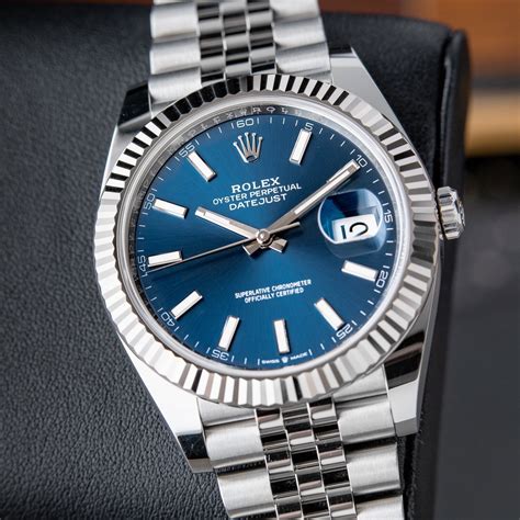 mens rolex with blue face|blue rolex datejust 41.